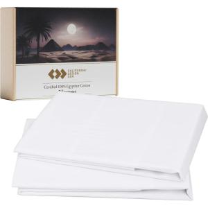 imageLuxury 100 Egyptian Cotton Pillow Cases Queen Size Set of 2 Sateen Weave Soft Breathable ampamp Cooling Bright White Pillow Cases Set of 2 for StandardQueen Size PillowsBright White