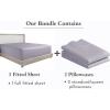 imageCalifornia Design Den 3Piece Bundle  Fitted Sheet with 2 Pillowcases 400 Thread Count 100 Cotton Sateen Deep Pockets Full Size Dusky Lavender Gray
