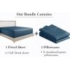 imageCalifornia Design Den 3Piece Bundle  Fitted Sheet with 2 Pillowcases 400 Thread Count 100 Cotton Sateen Deep Pockets Full Size Peacock Blue