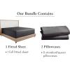 imageCalifornia Design Den 3Piece Bundle  Fitted Sheet with 2 Pillowcases Soft 100 Cotton Sateen Deep Pockets Full Size Dark Grey