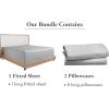 imageCalifornia Design Den 3Piece Bundle  Fitted Sheet with 2 Pillowcases Soft 100 Cotton Sateen Deep Pockets King Size Light Grey
