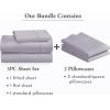 imageCalifornia Design Den 5 Piece Twin Size Sheet Set with 3 Pillowcases 400 Thread Count 100 Cotton Sateen Dusky Lavender Gray