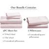 imageCalifornia Design Den 6 Piece Full Size Sheet Set with 4 Pillowcases  Soft 100 Cotton Sateen Pink