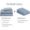 imageCalifornia Design Den 6 Piece Queen Size Sheet Set with 4 Pillowcases  1000 Thread Count 100 Cotton Sateen Blue
