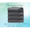 imageCalifornia Design Den Luxury 4Pack Bath Towels 100 Cotton  Soft and Fluffy Quick Dry Ultra Absorbent Large Hotel Spa Quality Towel Set Essential for Home Bathroom  Navy Blue  27quot x 54quotGrey