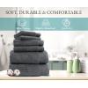 imageCalifornia Design Den Luxury 4Pack Bath Towels 100 Cotton  Soft and Fluffy Quick Dry Ultra Absorbent Large Hotel Spa Quality Towel Set Essential for Home Bathroom  Navy Blue  27quot x 54quotGrey