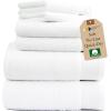 imageCalifornia Design Den Luxury 4Pack Bath Towels 100 Cotton  Soft and Fluffy Quick Dry Ultra Absorbent Large Hotel Spa Quality Towel Set Essential for Home Bathroom  Navy Blue  27quot x 54quotWhite