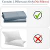 imageHeirloom Soft Smooth ampamp Thick Certified 800 Thread Count 100 Cotton Sateen is Superior to Egyptian Cotton Claims 2 White Standard Pillowcases Fits Standard ampamp Queen Size Pillows Bright WhiteBlue