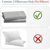 imageHeirloom Soft Smooth ampamp Thick Certified 800 Thread Count 100 Cotton Sateen is Superior to Egyptian Cotton Claims 2 White Standard Pillowcases Fits Standard ampamp Queen Size Pillows Bright WhiteLight Grey