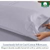 imageHeirloom Soft Smooth ampamp Thick Certified 800 Thread Count 100 Cotton Sateen is Superior to Egyptian Cotton Claims 2 White Standard Pillowcases Fits Standard ampamp Queen Size Pillows Bright WhiteLavender