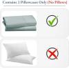 imageHeirloom Soft Smooth ampamp Thick Certified 800 Thread Count 100 Cotton Sateen is Superior to Egyptian Cotton Claims 2 White Standard Pillowcases Fits Standard ampamp Queen Size Pillows Bright WhiteSoft Teal