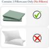 imageHeirloom Soft Smooth ampamp Thick Certified 800 Thread Count 100 Cotton Sateen is Superior to Egyptian Cotton Claims 2 White Standard Pillowcases Fits Standard ampamp Queen Size Pillows Bright WhiteSage Green
