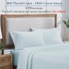 imageHeirloom Soft Smooth ampamp Thick Certified 800 Thread Count 100 Cotton Sateen is Superior to Egyptian Cotton Claims 2 White Standard Pillowcases Fits Standard ampamp Queen Size Pillows Bright WhiteLight Blue