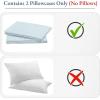 imageHeirloom Soft Smooth ampamp Thick Certified 800 Thread Count 100 Cotton Sateen is Superior to Egyptian Cotton Claims 2 White Standard Pillowcases Fits Standard ampamp Queen Size Pillows Bright WhiteLight Blue