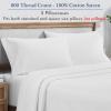 imageHeirloom Soft Smooth ampamp Thick Certified 800 Thread Count 100 Cotton Sateen is Superior to Egyptian Cotton Claims 2 White Standard Pillowcases Fits Standard ampamp Queen Size Pillows Bright WhiteBright White