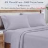 imageHeirloom Soft Smooth ampamp Thick Certified 800 Thread Count 100 Cotton Sateen is Superior to Egyptian Cotton Claims 2 White Standard Pillowcases Fits Standard ampamp Queen Size Pillows Bright WhiteLavender