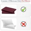 imageHeirloom Soft Smooth ampamp Thick Certified 800 Thread Count 100 Cotton Sateen is Superior to Egyptian Cotton Claims 2 White Standard Pillowcases Fits Standard ampamp Queen Size Pillows Bright WhiteRed Wine