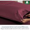 imageHeirloom Soft Smooth ampamp Thick Certified 800 Thread Count 100 Cotton Sateen is Superior to Egyptian Cotton Claims 2 White Standard Pillowcases Fits Standard ampamp Queen Size Pillows Bright WhiteRed Wine