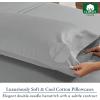 imageHeirloom Soft Smooth ampamp Thick Certified 800 Thread Count 100 Cotton Sateen is Superior to Egyptian Cotton Claims 2 White Standard Pillowcases Fits Standard ampamp Queen Size Pillows Bright WhiteLight Grey
