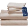 imageCalifornia Design Den 5 Piece Twin Size Sheet Set with 3 Pillowcases  Soft 100 Cotton Sateen Warm Taupe