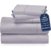 imageCalifornia Design Den 5 Piece Twin Size Sheet Set with 3 Pillowcases 400 Thread Count 100 Cotton Sateen Dusky Lavender Gray