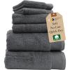 imageCalifornia Design Den Luxury 4Pack Bath Towels 100 Cotton  Soft and Fluffy Quick Dry Ultra Absorbent Large Hotel Spa Quality Towel Set Essential for Home Bathroom  Navy Blue  27quot x 54quotGrey