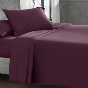 imageCalifornia Design Den Full Size Black Sheet Set  6 Piece Set Ultra Soft 100 Cotton Sheets 400 Thread Count Luxury Sateen Weave Deep Pocket Bedsheets Includes 4 Pillowcases Full True BlackSoft Plum