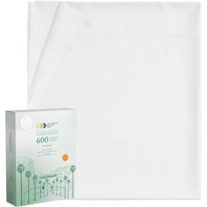 imageCalifornia Design Den Luxury Queen Size Flat Sheet Only  100 Cotton 600 Thread Count 1 Piece Top Sheet Extra Soft Bed Sheet Breathable and Cooling Sateen Weave Hotel Quality  Bright White01  Bright White