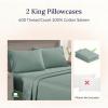 imageCALIFORNIA DESIGN DEN Luxuriously Soft Hotel Quality 600 Thread Count 100 Cotton Set of 2 Cases Crisp ampamp Cool Dark Gray Pillow Cases Standard Fits Standard ampamp Queen Pillows Dark Gray16  Sage Green  Cool Tone
