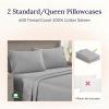 imageCALIFORNIA DESIGN DEN Luxuriously Soft Hotel Quality 600 Thread Count 100 Cotton Set of 2 Cases Crisp ampamp Cool Dark Gray Pillow Cases Standard Fits Standard ampamp Queen Pillows Dark Gray06  Light Grey
