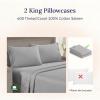 imageCALIFORNIA DESIGN DEN Luxuriously Soft Hotel Quality 600 Thread Count 100 Cotton Set of 2 Cases Crisp ampamp Cool Dark Gray Pillow Cases Standard Fits Standard ampamp Queen Pillows Dark Gray06  Light Grey