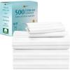 imageCalifornia Design Den  Twin XL Sheet Set Soft 100 Cotton Cooling Sheets Deep Pockets 500 Thread Count Sateen Hotel Quality Damask Stripe Bedding for Home Twin XL Sheets Light Grey  Striped02  White Striped