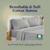 imageCalifornia Design Den  Twin XL Sheet Set Soft 100 Cotton Cooling Sheets Deep Pockets 500 Thread Count Sateen Hotel Quality Damask Stripe Bedding for Home Twin XL Sheets Light Grey  Striped05  Light Grey