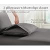 imageCalifornia Design Den 100 Organic Cotton Pillow Cases QueenStandard Set of 2 Soft ampamp Cooling Percale Weave Cotton Pillowcases Bright White04  Grey