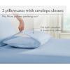 imageCalifornia Design Den 100 Organic Cotton Pillow Cases QueenStandard Set of 2 Soft ampamp Cooling Percale Weave Cotton Pillowcases Bright White05  Light Blue