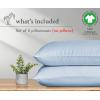 imageCalifornia Design Den 100 Organic Cotton Pillow Cases QueenStandard Set of 2 Soft ampamp Cooling Percale Weave Cotton Pillowcases Bright White05  Light Blue