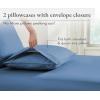 imageCalifornia Design Den 100 Organic Cotton Pillow Cases QueenStandard Set of 2 Soft ampamp Cooling Percale Weave Cotton Pillowcases Bright White07  Riviera Blue