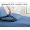imageCalifornia Design Den 100 Organic Cotton Pillow Cases QueenStandard Set of 2 Soft ampamp Cooling Percale Weave Cotton Pillowcases Bright White07  Riviera Blue