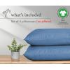 imageCalifornia Design Den 100 Organic Cotton Pillow Cases QueenStandard Set of 2 Soft ampamp Cooling Percale Weave Cotton Pillowcases Bright White07  Riviera Blue