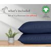imageCalifornia Design Den 100 Organic Cotton Pillow Cases QueenStandard Set of 2 Soft ampamp Cooling Percale Weave Cotton Pillowcases Bright White08  Navy
