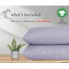 imageCalifornia Design Den 100 Organic Cotton Pillow Cases QueenStandard Set of 2 Soft ampamp Cooling Percale Weave Cotton Pillowcases Bright White09  Lavender Mist