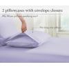imageCalifornia Design Den 100 Organic Cotton Pillow Cases QueenStandard Set of 2 Soft ampamp Cooling Percale Weave Cotton Pillowcases Bright White09  Lavender Mist