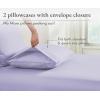 imageCalifornia Design Den 100 Organic Cotton Pillow Cases QueenStandard Set of 2 Soft ampamp Cooling Percale Weave Cotton Pillowcases Bright White09  Lavender Mist