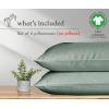 imageCalifornia Design Den 100 Organic Cotton Pillow Cases QueenStandard Set of 2 Soft ampamp Cooling Percale Weave Cotton Pillowcases Bright White10  Sage Green
