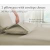 imageCalifornia Design Den 100 Organic Cotton Pillow Cases QueenStandard Set of 2 Soft ampamp Cooling Percale Weave Cotton Pillowcases Bright White13  Warm Taupe