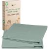imageCalifornia Design Den 100 Organic Cotton Pillow Cases QueenStandard Set of 2 Soft ampamp Cooling Percale Weave Cotton Pillowcases Bright White10  Sage Green
