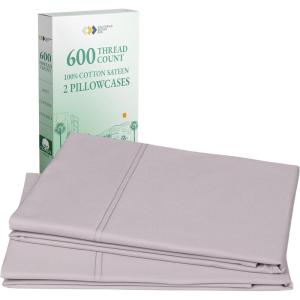 imageCALIFORNIA DESIGN DEN Luxuriously Soft Hotel Quality 600 Thread Count 100 Cotton Set of 2 Cases Crisp ampamp Cool Dark Gray Pillow Cases Standard Fits Standard ampamp Queen Pillows Dark Gray13  Lavender