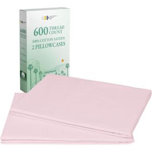 imageCALIFORNIA DESIGN DEN Luxuriously Soft Hotel Quality 600 Thread Count 100 Cotton Set of 2 Cases Crisp ampamp Cool Dark Gray Pillow Cases Standard Fits Standard ampamp Queen Pillows Dark Gray19  Blush Pink