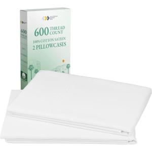 imageCALIFORNIA DESIGN DEN Luxuriously Soft Hotel Quality 600 Thread Count 100 Cotton Set of 2 Cases Crisp ampamp Cool Dark Gray Pillow Cases Standard Fits Standard ampamp Queen Pillows Dark Gray01  Bright White