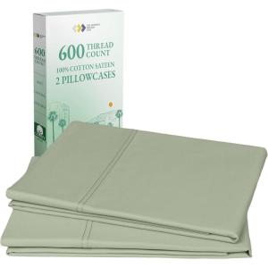 imageCALIFORNIA DESIGN DEN Luxuriously Soft Hotel Quality 600 Thread Count 100 Cotton Set of 2 Cases Crisp ampamp Cool Dark Gray Pillow Cases Standard Fits Standard ampamp Queen Pillows Dark Gray17  Laurel Green
